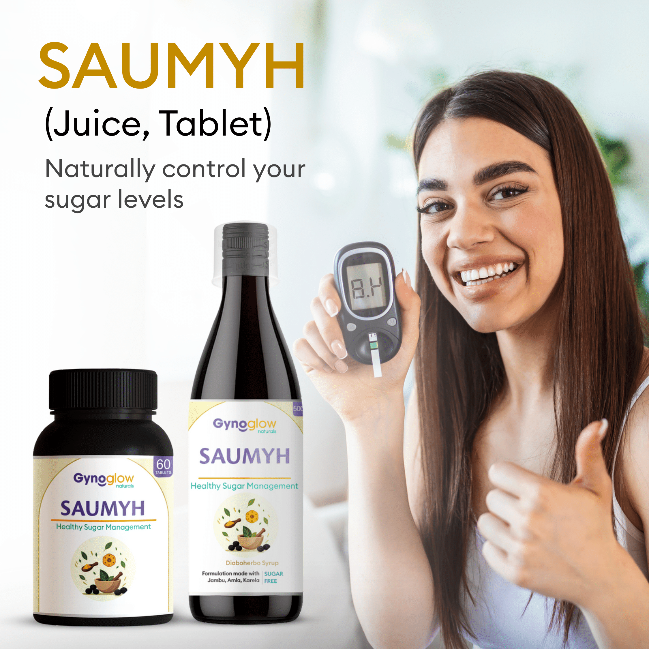 Saumyh (Juice, Tablet) - Naturally control your sugar levels every day