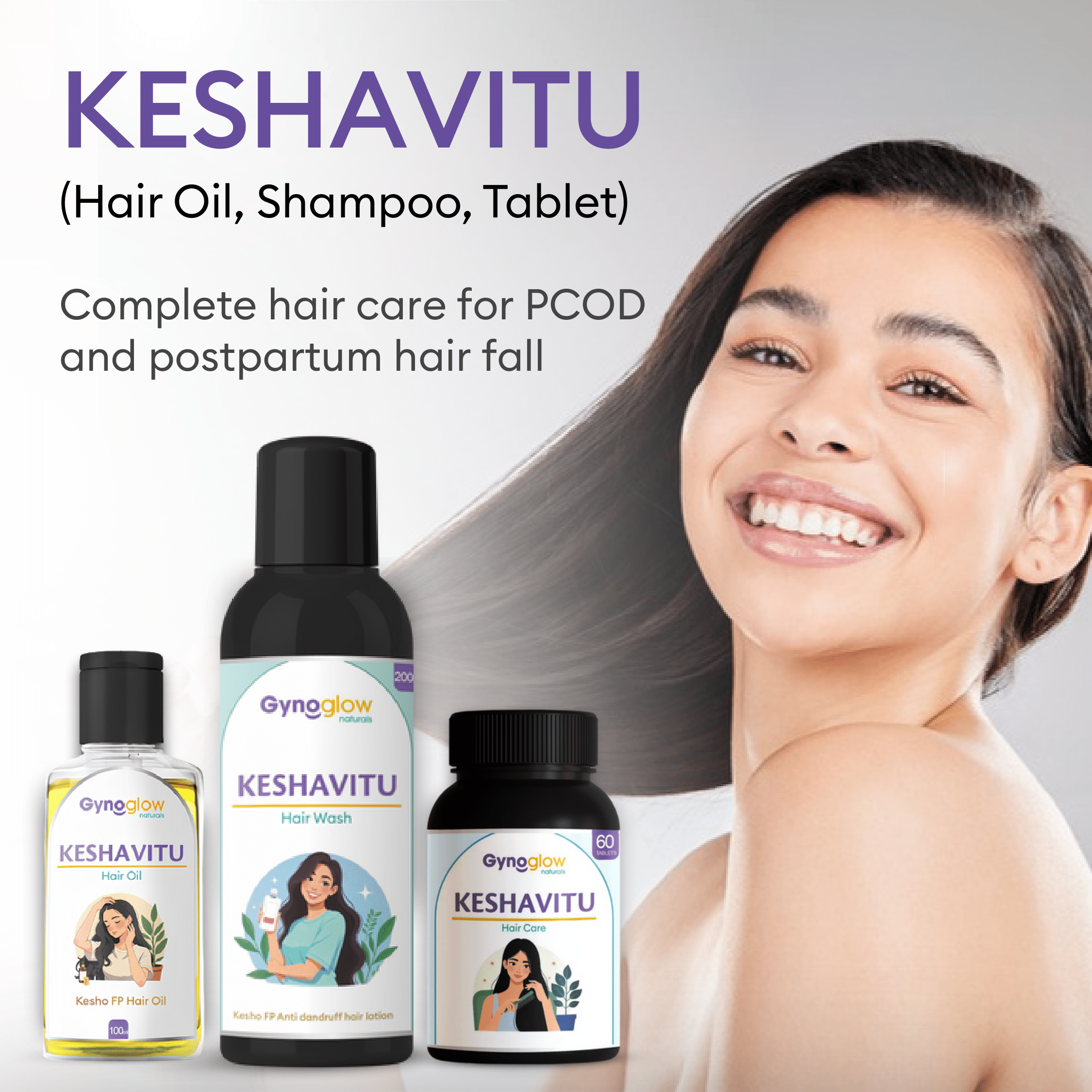 Keshavitu - Complete hair care for PCOD and postpartum hair fall